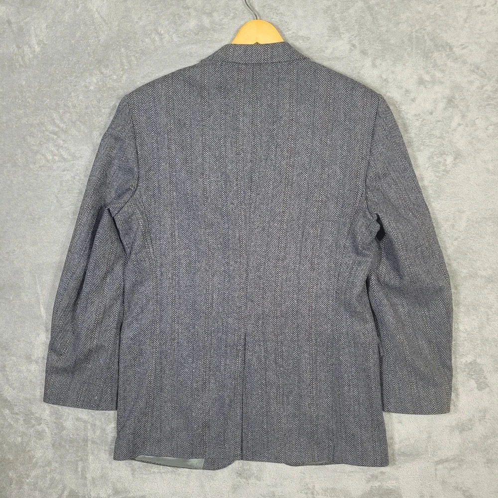 Woolrich Blazer Mens 41L Gray Herringbone Wool Sport Coat Jacket Outdoor Classic